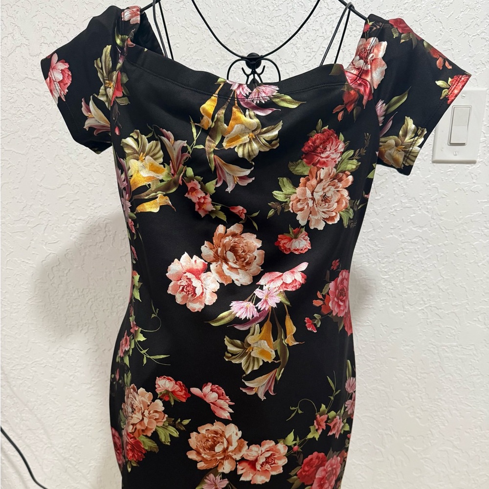 Floral Black Dress